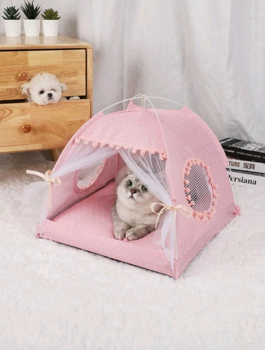 Pet Tent Bed,Pet Teepee Dog Cat Bed with Canopy,Dog Supplies Pet Bed,Portable Foldable Durable Pet Tent Travel Shade For Cat Dog,Small and Medium Pets