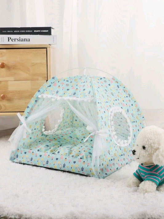Pet Tent Bed,Pet Teepee Dog Cat Bed with Canopy,Dog Supplies Pet Bed,Portable Foldable Durable Pet Tent Travel Shade For Cat Dog,Small and Medium Pets