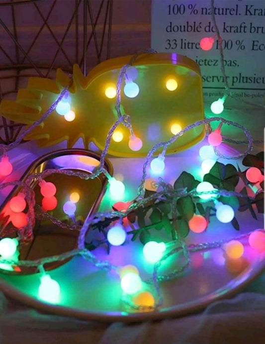 String Lights-20 LED Battery Powered Twinkle Lights Indoor/Outdoor Lights, Christmas Decoration Hanging Lamp Ball Lights (Multi Coloured 20 Led Lights 3 Meters