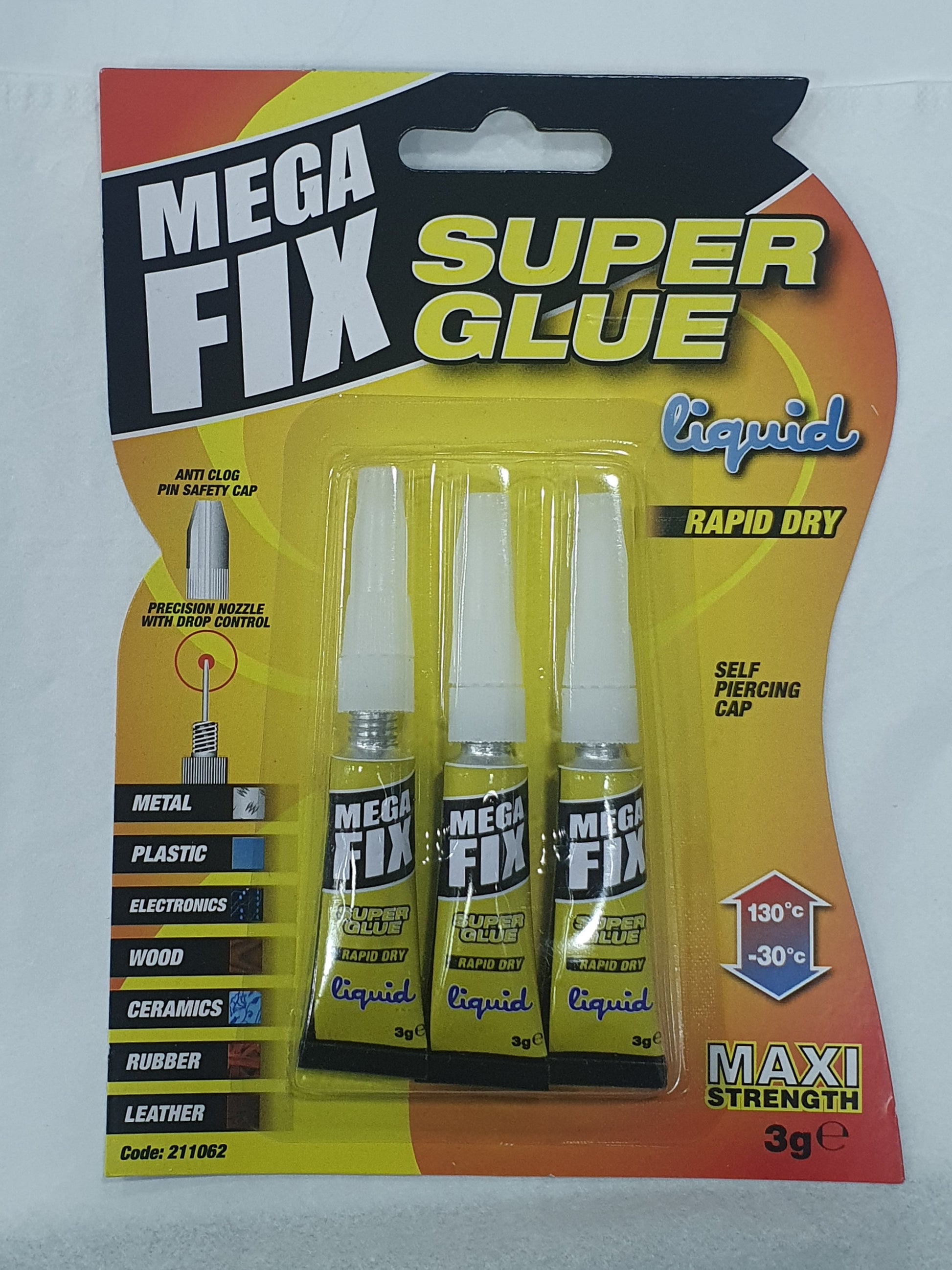 Mega Fix Super Glue Extra Strong Industrial Strength pack Of 3
